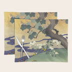 Tree and chrysanthemums by Kogyo Tsukioka Placemat Gallery Image 1