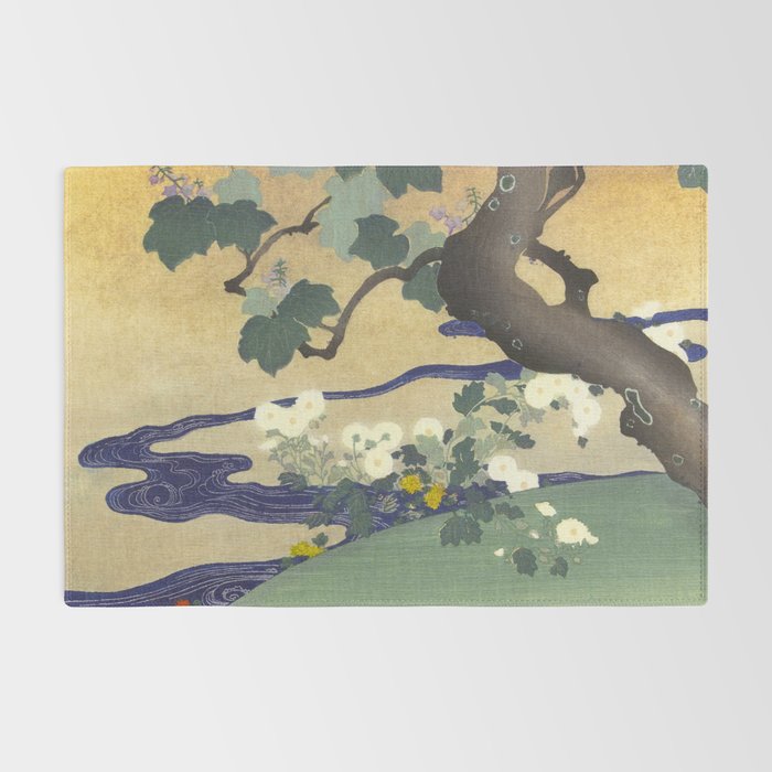 Tree and chrysanthemums by Kogyo Tsukioka Rug Gallery Image 2