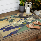 Tree and chrysanthemums by Kogyo Tsukioka Outdoor Rug Gallery Image 2