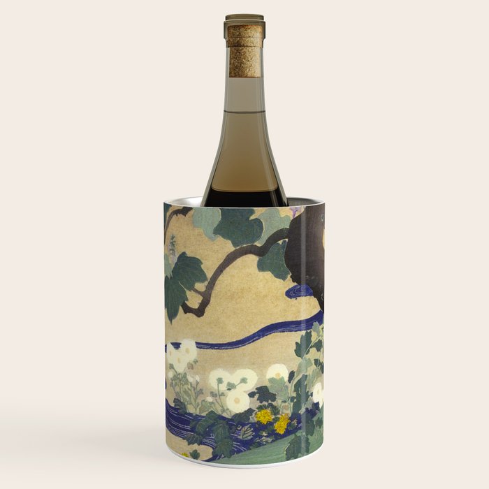 Tree and chrysanthemums by Kogyo Tsukioka Wine Chiller Gallery Image 1