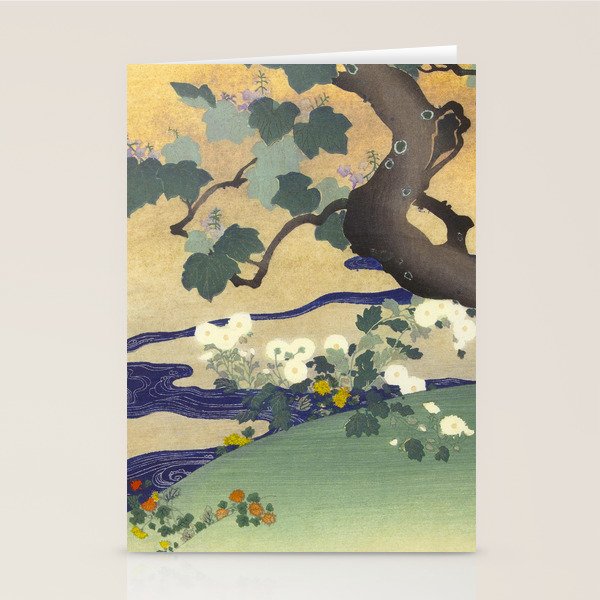 Tree and chrysanthemums by Kogyo Tsukioka Stationery Card Gallery Image 2