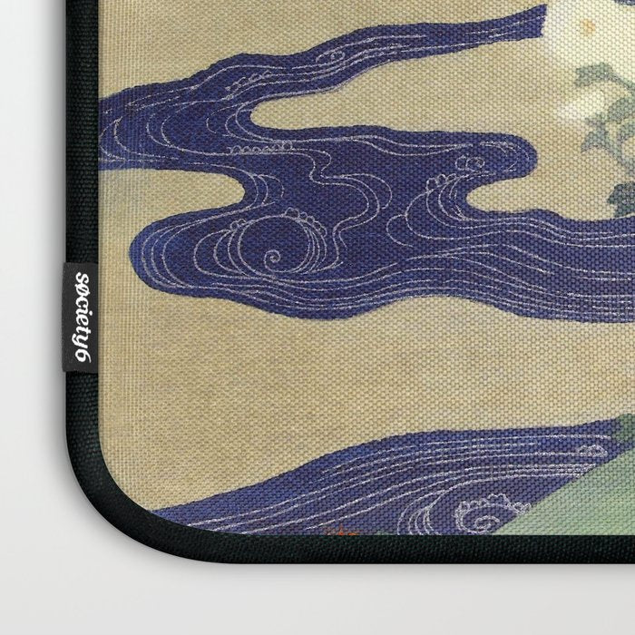 Tree and chrysanthemums by Kogyo Tsukioka Laptop Sleeve Gallery Image 3
