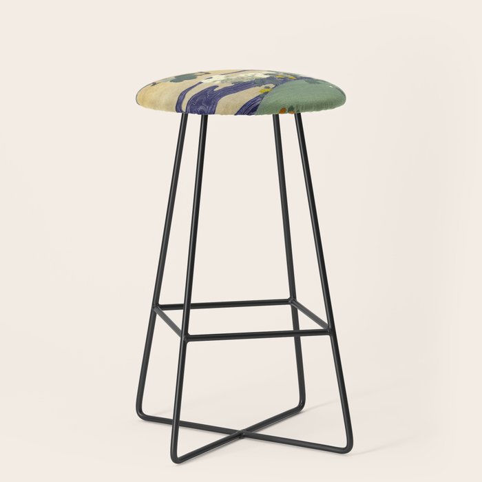 Tree and chrysanthemums by Kogyo Tsukioka Stool Gallery Image 1