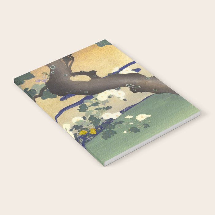 Tree and chrysanthemums by Kogyo Tsukioka Notebook Gallery Image 2