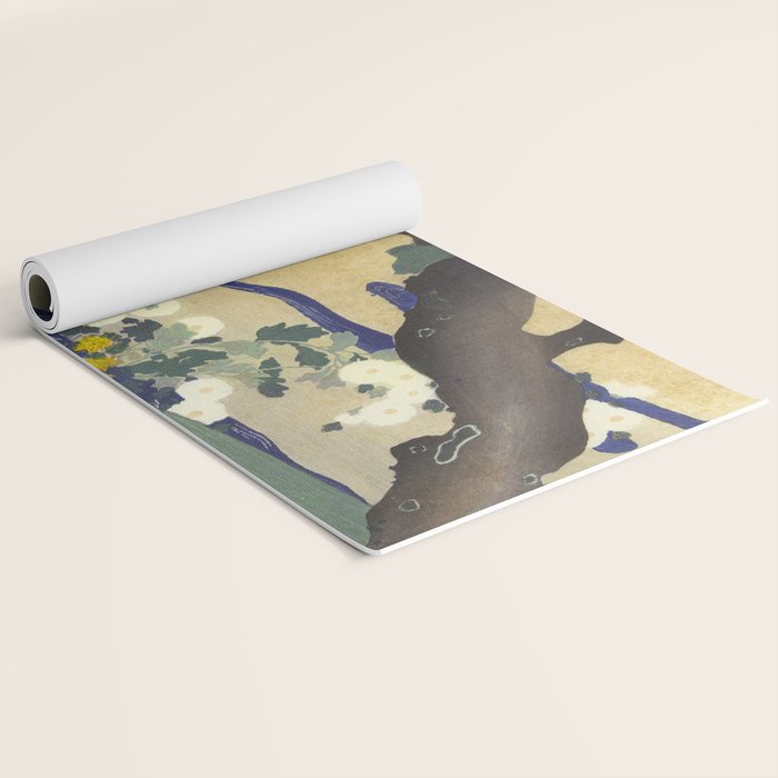 Tree and chrysanthemums by Kogyo Tsukioka Yoga Mat Gallery Image 2