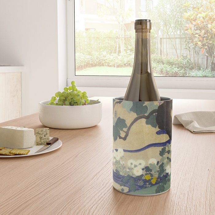 Tree and chrysanthemums by Kogyo Tsukioka Wine Chiller Gallery Image 4