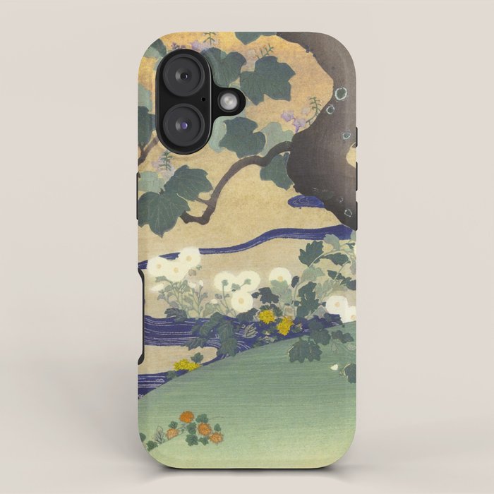 Tree and chrysanthemums by Kogyo Tsukioka iPhone Case Gallery Image 1
