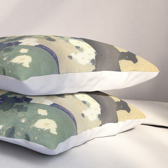 Tree and chrysanthemums by Kogyo Tsukioka Pillow Sham Gallery Image 3