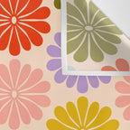 Retro Modern Daisy - Rainbow  Wall Tapestry Gallery Image 3