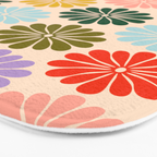 Retro Modern Daisy - Rainbow  Bath Mat Gallery Image 3