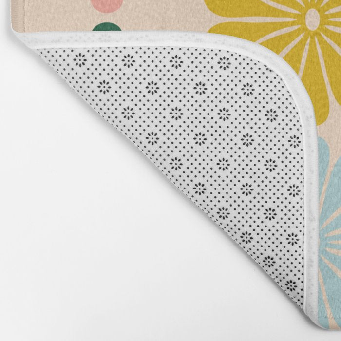 Retro Modern Daisy - Rainbow  Bath Mat Gallery Image 2