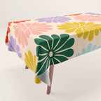 Retro Modern Daisy - Rainbow  Tablecloth Gallery Image 1