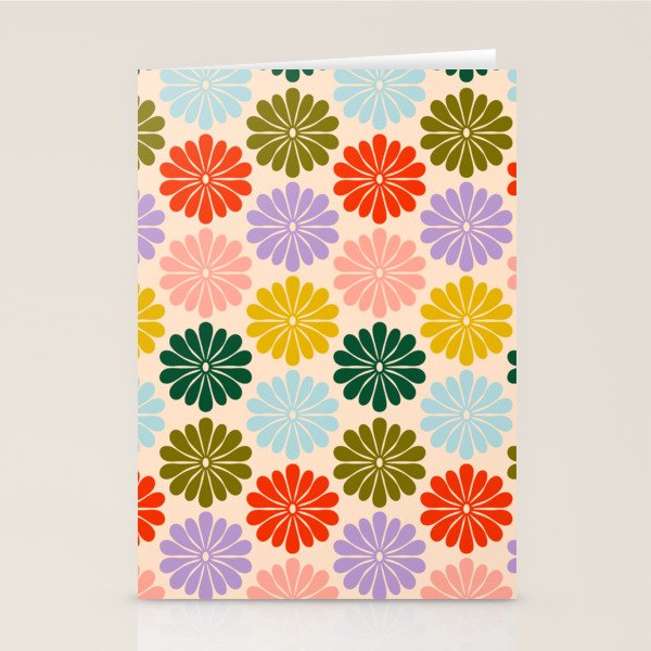 Retro Modern Daisy - Rainbow  Stationery Card Gallery Image 2