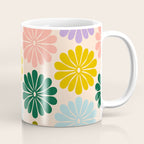 Retro Modern Daisy - Rainbow  Coffee Mug Gallery Image 1
