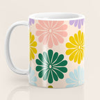 Retro Modern Daisy - Rainbow  Coffee Mug Gallery Image 3
