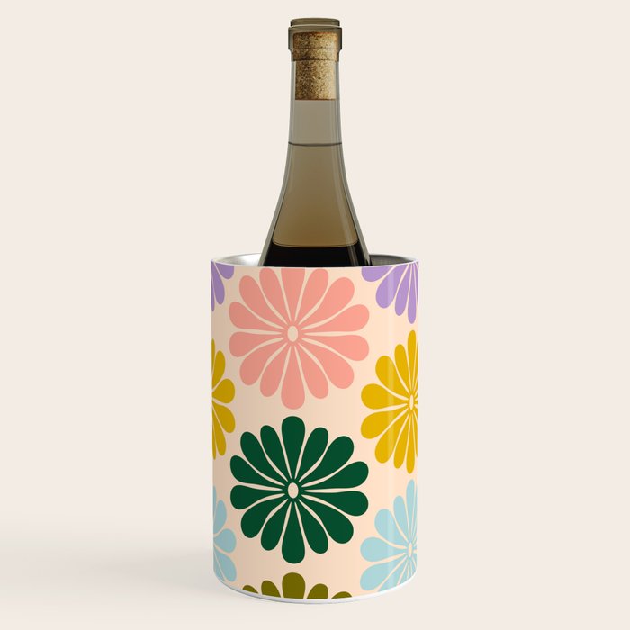 Retro Modern Daisy - Rainbow  Wine Chiller Gallery Image 2