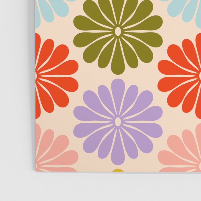 Retro Modern Daisy - Rainbow  Poster Gallery Image 3
