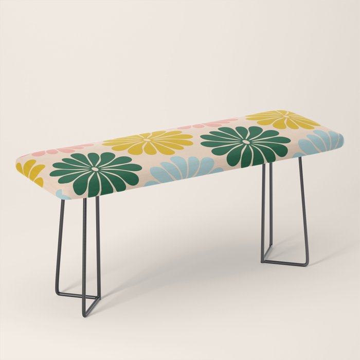 Retro Modern Daisy - Rainbow  Bench Gallery Image 1