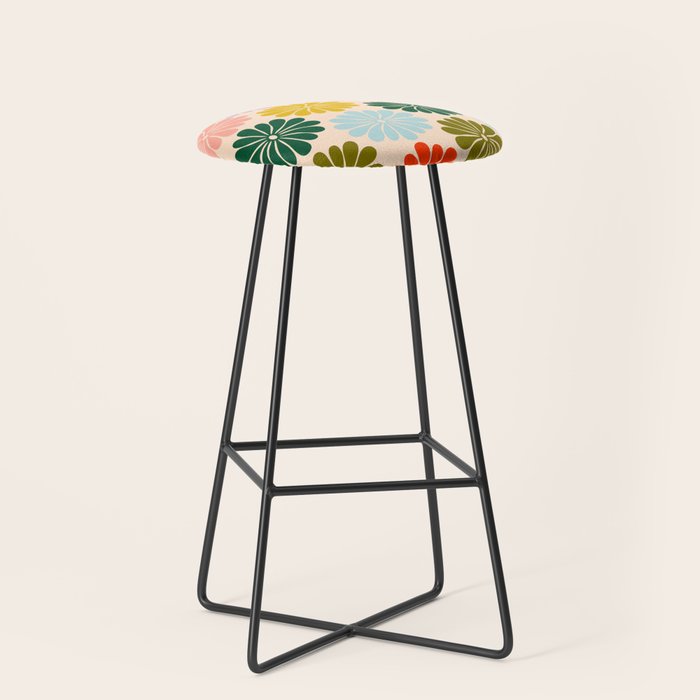 Retro Modern Daisy - Rainbow  Stool Gallery Image 1