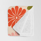 Retro Modern Daisy - Rainbow  Throw Blanket Gallery Image 3