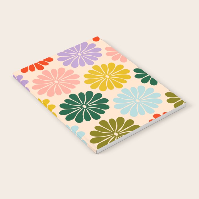 Retro Modern Daisy - Rainbow  Notebook Gallery Image 2