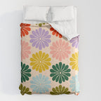 Retro Modern Daisy - Rainbow  Comforter Gallery Image 6