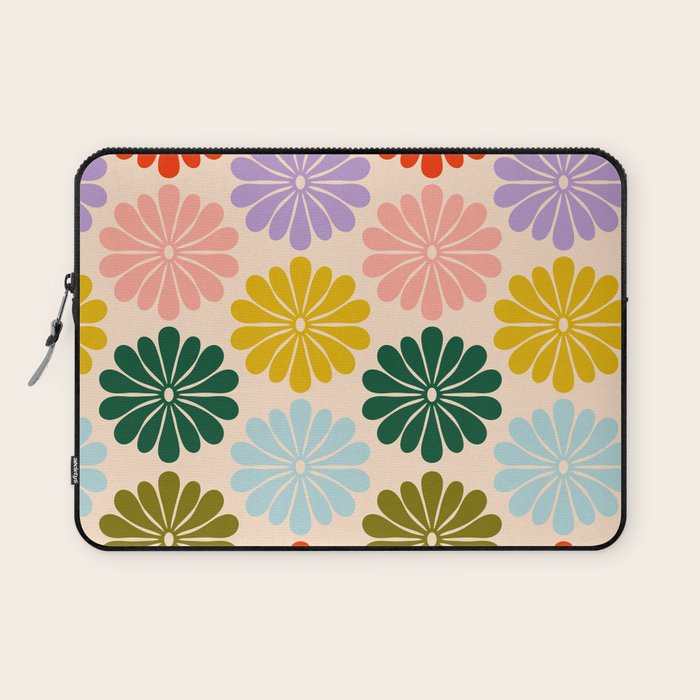 Retro Modern Daisy - Rainbow  Laptop Sleeve Gallery Image 1