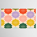 Retro Modern Daisy - Rainbow  Tablecloth Gallery Image 2