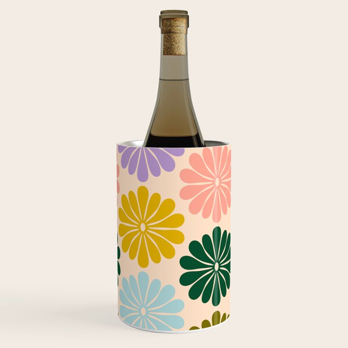 Retro Modern Daisy - Rainbow  Wine Chiller Gallery Image 1
