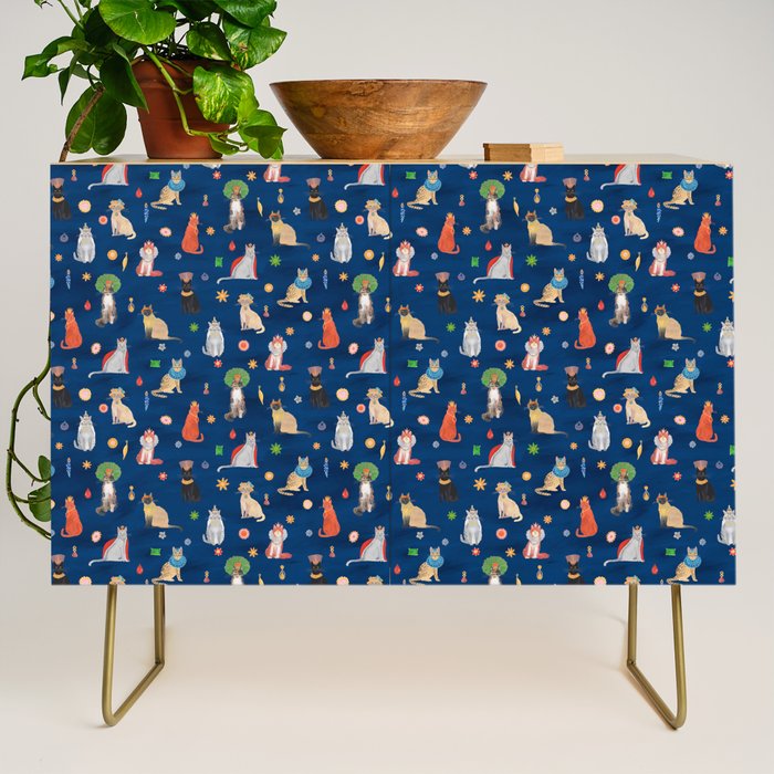 Cat Queens (Blue) Credenza Gallery Image 1