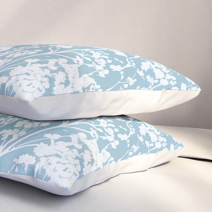Sky Meadow Blue in Floral Pillow Sham Gallery Image 3