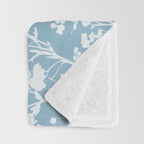 Sky Meadow Blue in Floral Throw Blanket Gallery Image 3