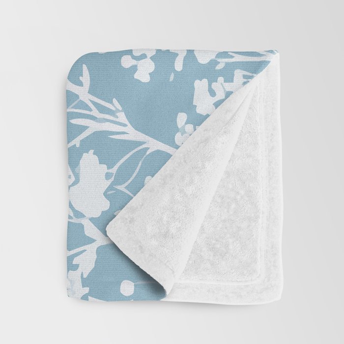 Sky Meadow Blue in Floral Throw Blanket Gallery Image 3