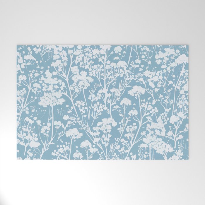 Sky Meadow Blue in Floral Welcome Mat Gallery Image 1