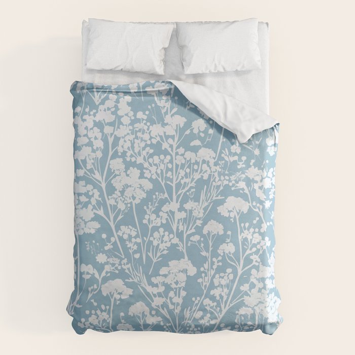 Sky Meadow Blue in Floral Duvet Cover Gallery Image 6