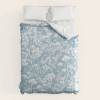 Sky Meadow Blue in Floral Duvet Cover Gallery Image 6