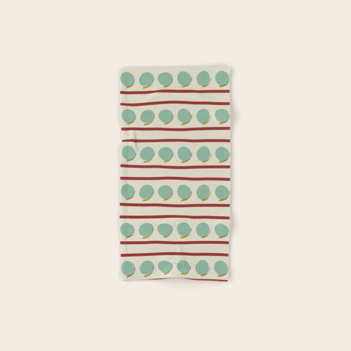 Rust and Light Teal Modern Circles and Lines Bath Towel Gallery Image 1