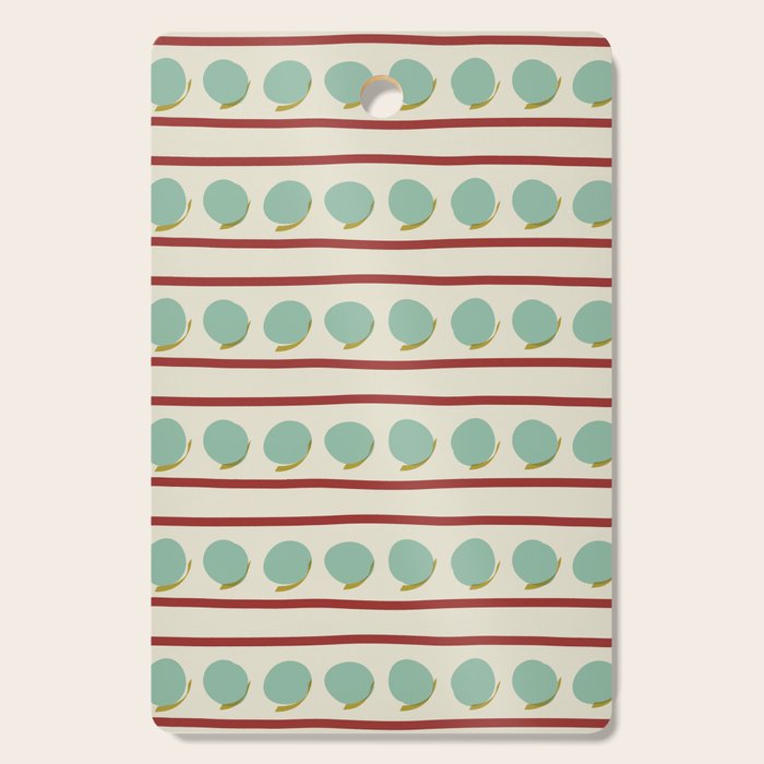 Rust and Light Teal Modern Circles and Lines Cutting Board Gallery Image 1