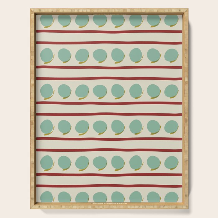 Rust and Light Teal Modern Circles and Lines Serving Tray Gallery Image 1