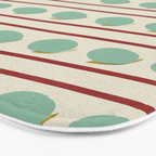 Rust and Light Teal Modern Circles and Lines Bath Mat Gallery Image 3