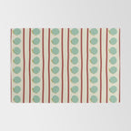 Rust and Light Teal Modern Circles and Lines Rug Gallery Image 2