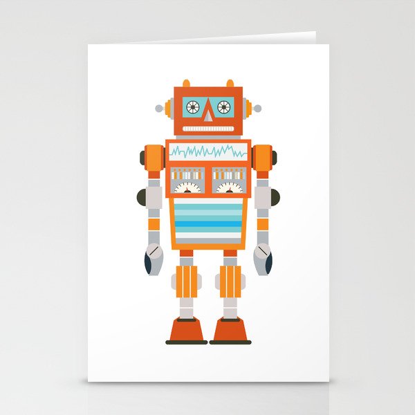 Orange Robot Retro Toy Stationery Card Gallery Image 2