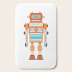 Orange Robot Retro Toy Bath Mat Gallery Image 2