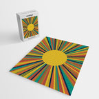 Multicolour Retro Sunburst Sun in Mid Mod Colours Jigsaw Puzzle Gallery Image 2