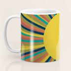 Multicolour Retro Sunburst Sun in Mid Mod Colours Coffee Mug Gallery Image 3