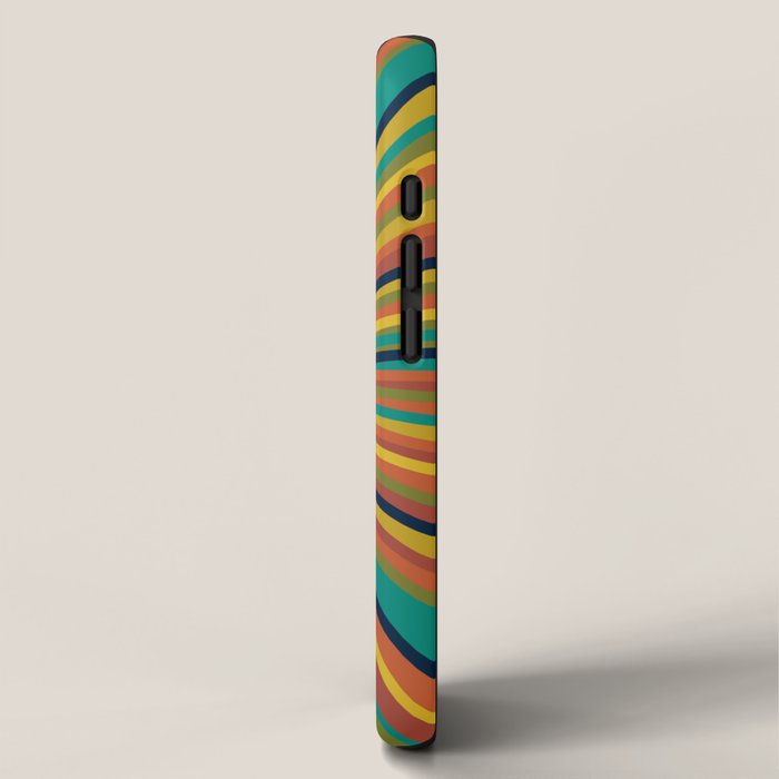 Multicolour Retro Sunburst Sun in Mid Mod Colours iPhone Case Gallery Image 2