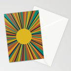 Multicolour Retro Sunburst Sun in Mid Mod Colours Stationery Card Gallery Image 2