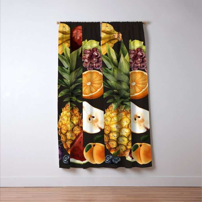 Fruits Botanical Art 1 Window Curtain Gallery Image 3