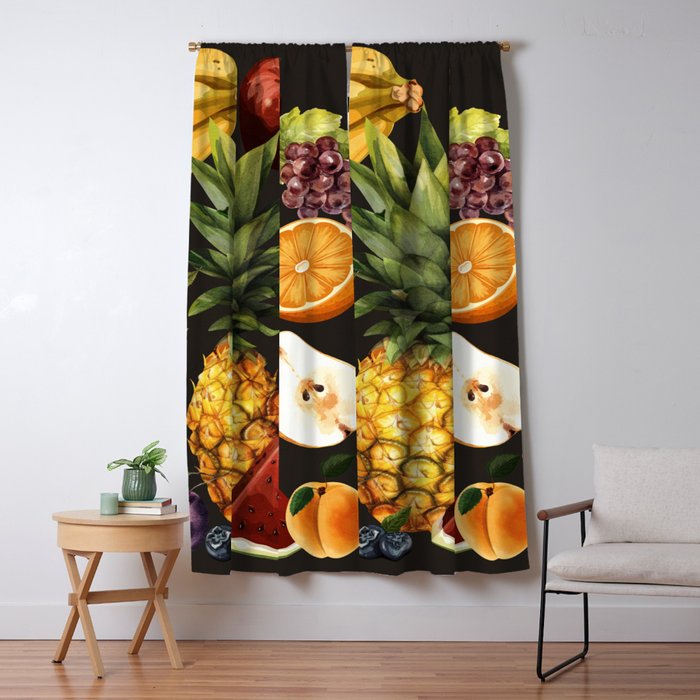 Fruits Botanical Art 1 Window Curtain Gallery Image 1