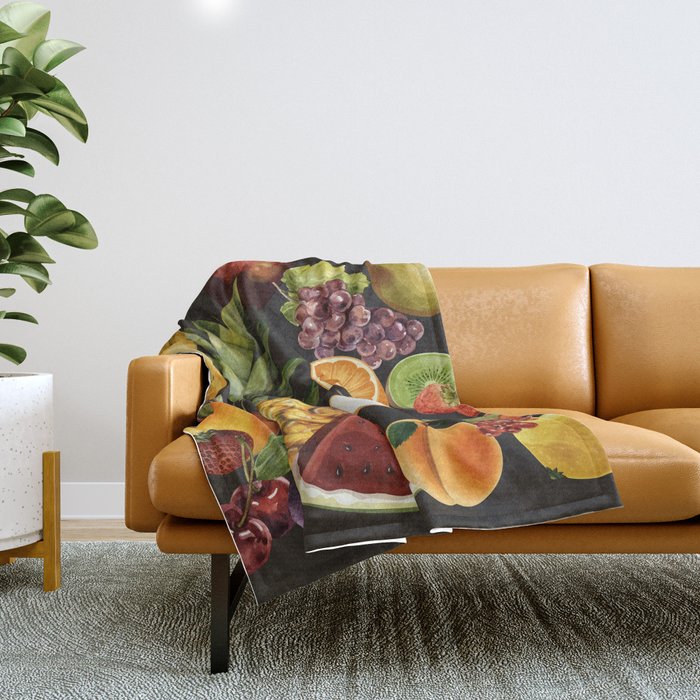 Fruits Botanical Art 1 Throw Blanket Gallery Image 1